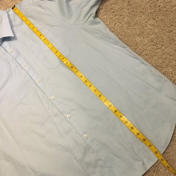 Perry Ellis Portfolio Classic Fit Luxury Cotton Pale Blue Dress Shirt - Picture 15 of 16